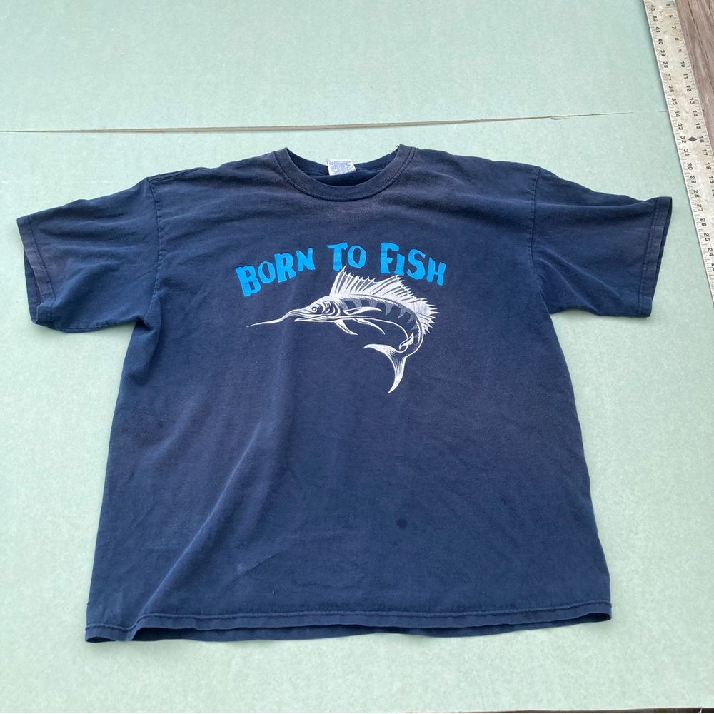 Vintage Y2K born to fish Pacifica ixtapa marlin graphic tee size 2XL